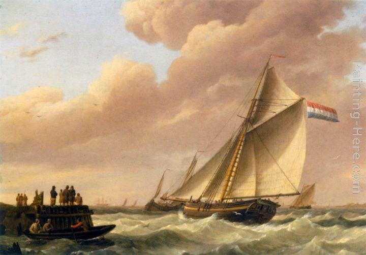 Johannes Hermanus Koekkoek Sailing In Choppy Waters (Part 2 of 2)